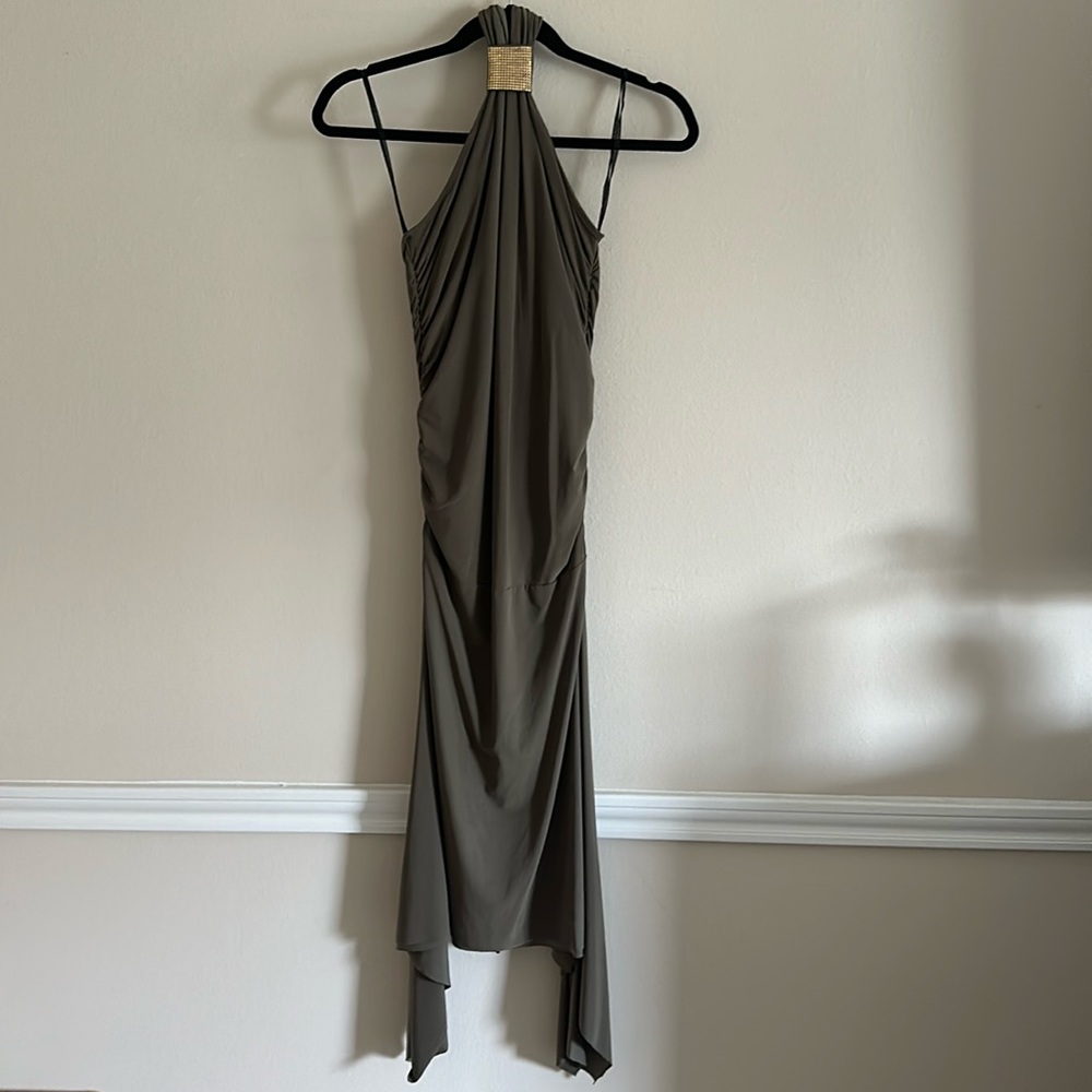 Green Bodycon Halter Dress